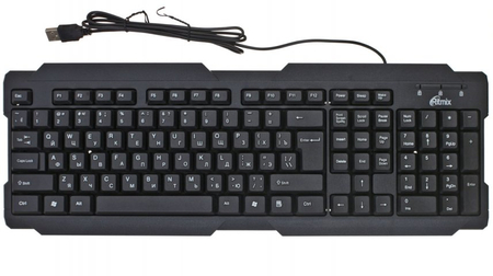 Клавиатура Ritmix RKB-121, USB, проводная, черная