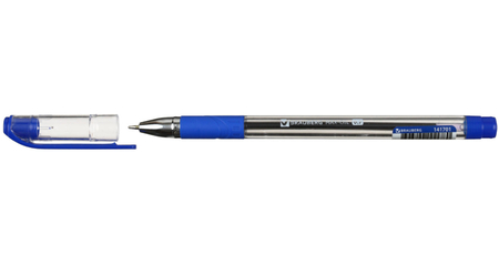 Ручка шариковая Brauberg Max-Oil, корпус прозрачный, стержень синий Ручка шариковая Brauberg Max-Oil, корпус прозрачный, стержень синий