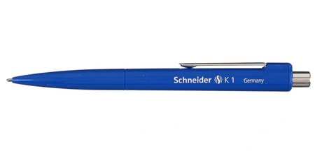 Ручка шариковая автоматическая Schneider К1, корпус синий, стержень синий
