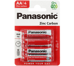 Батарейки солевые Panasonic Zinc Carbon, AA, R6, 1,5V, 4 шт. Батарейки солевые Panasonic Zinc Carbon, AA, R6, 1,5V, 4 шт.