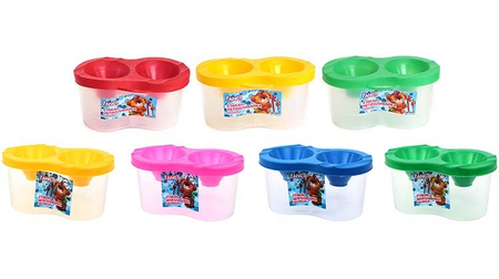 Стакан-непроливайка Action!, двойной, 2*140 мл, цвет крышки — ассорти