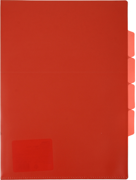 Папка уголок пластиковая с 3 отделениями «Стамм» А4, толщина пластика 0,15 мм, ассорти