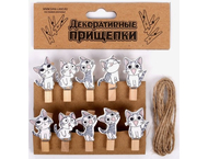 Прищепки декоративные деревянные «Котята» Прищепки декоративные деревянные «Котята»
