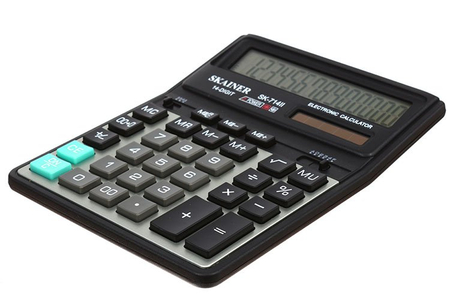 Калькулятор 14-разрядный Skainer SK-714II, серый