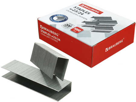 Скобы для степлеров Brauberg Standard, №23/24, 1000 шт. Скобы для степлеров Brauberg Standard, №23/24, 1000 шт.