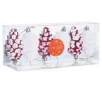 Набор елочных игрушек «Шишки ассорти», 6 шт., 9,5×4,5 см, красный с белым