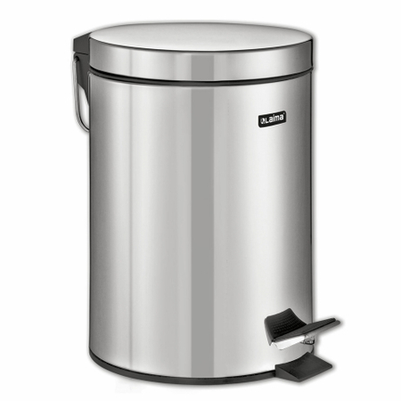 Ведро-контейнер для мусора с педалью Laima Classic, 12 л, нержавеющая сталь