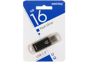 Флеш-накопитель SmartBuy V-Cut, 16 Gb, корпус черный
