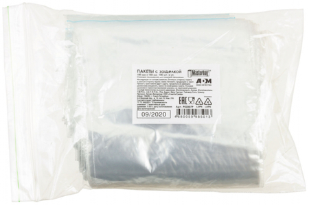 Пакет упаковочный с застежкой (ZipLock) Masterbag АДМ, 100*150 мм, 100 шт., 28 мкм Пакет упаковочный с застежкой (ZipLock) Masterbag АДМ, 100*150 мм, 100 шт., 28 мкм