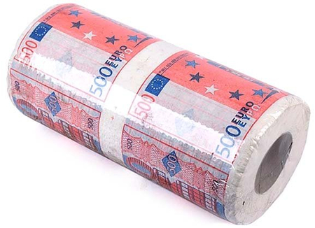 Полотенца бумажные сувенирные «Эврика» (в рулоне), 1 рулон, «500 евро»