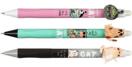 Ручка шариковая автоматическая Meshu, Сat Day, корпус ассорти, стержень синий Ручка шариковая автоматическая Meshu, Сat Day, корпус ассорти, стержень синий