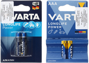 Батарейки щелочные Varta Longlife Power, AAA, LR03, 1.5V, 2 шт., дизайн - ассорти