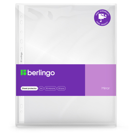 Файл А4 перфорированный Berlingo Mirror, 110 мкм, гладкий, глянцевый, 219*305 мм (до 60 л.) Файл А4 перфорированный Berlingo Mirror, 110 мкм, гладкий, глянцевый, 219*305 мм (до 60 л.)