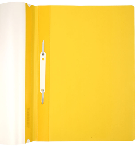 Папка-скоросшиватель пластиковая А4 OfficeSpace, толщина пластика 0,16 мм, желтая