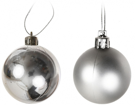 Шар елочный (пластик), диаметр 5 см, «Серебристый», матовый/глянцевый