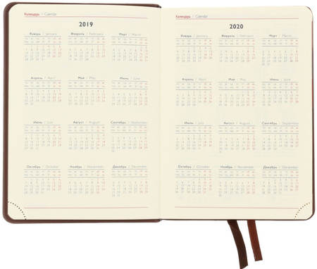 Ежедневник датированный на 2019 год «Феникс», 126*174 мм, 176 л., мокко