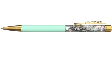 Ручка подарочная шариковая автоматическая Meshu Dream Sand, корпус мятный с золотистым, стержень синий