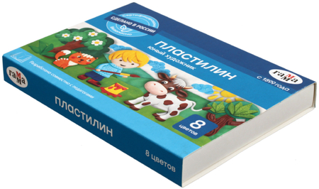 Пластилин «Юный художник», 8 цветов, 112 г , со стекой