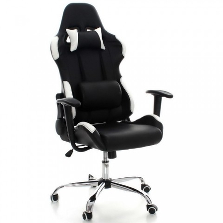 Кресло офисное Calviano Race EX NF-3938 для руководителя, экокожа — черный + белый