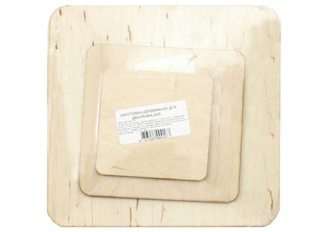 Заготовка для творчества деревянная «Палитра», «Набор подставок №1 (3шт.:9*9;13*13;19*19см)»