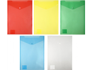 Папка-конверт пластиковая на кнопке вертикальная А4 «Бюрократ»