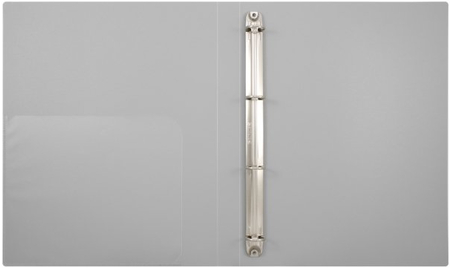 Папка пластиковая на 4-х кольцах Classic, толщина пластика 0,5 мм, серая