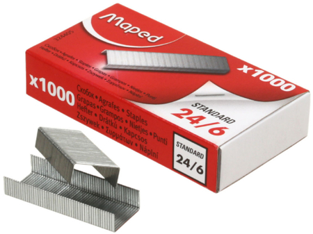 Скобы для степлеров Maped, №24/6, 1000 шт. Скобы для степлеров Maped, №24/6, 1000 шт.