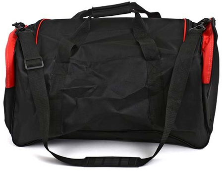 Сумка спортивная на плечо Cagia 147108, 630*290*270 мм, черная с красными и серыми вставками