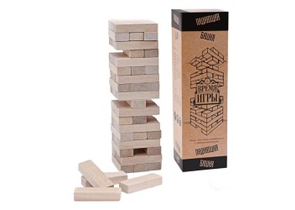 Игра на равновесие «Падающая башня», 6+, «Время игры», 54 бруска, 27×7,5 см