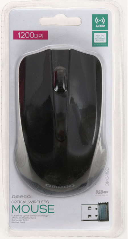 Мышь компьютерная Omega OM 419, беспроводная, черная