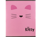 Тетрадь общая А5, 48 л. на скобе №1School Kitty, 162×202 мм, клетка, розовая