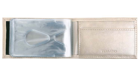 Визитница из натуральной кожи Versado 073.1, 65*110 мм, 1 карман, 16 листов, бежевая Визитница из натуральной кожи Versado 073.1, 65*110 мм, 1 карман, 16 листов, бежевая