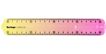 Линейка пластиковая гибкая Berlingo Radiance, 20 см, желтый/розовый градиент