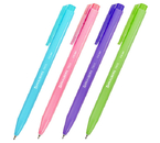 Ручка шариковая автоматическая одноразовая Brauberg Trios Bright Color, корпус ассорти, стержень синий