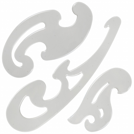 Набор лекал пластиковых «Остров Сокровищ», 3 шт. (25 см, 17 см, 12 см), тонированные