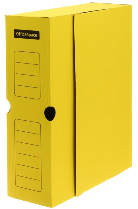 Короб архивный из гофрокартона OfficeSpace, корешок 100 мм, 324*262*100 мм, желтый Короб архивный из гофрокартона OfficeSpace, корешок 100 мм, 324*262*100 мм, желтый