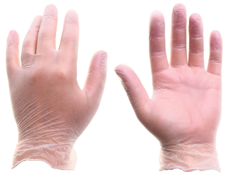 Перчатки виниловые одноразовые A.D.M. «Стандарт», размер L, 50 пар (100 шт.), прозрачные