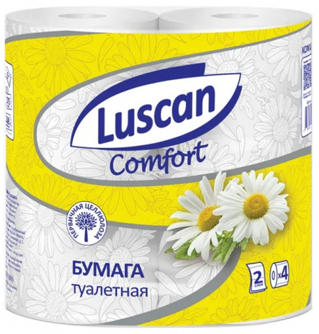 Бумага туалетная ароматизированная Luscan Comfort, 4 рулона, ширина 95 мм, «Ромашка» Бумага туалетная ароматизированная Luscan Comfort, 4 рулона, ширина 95 мм, «Ромашка»