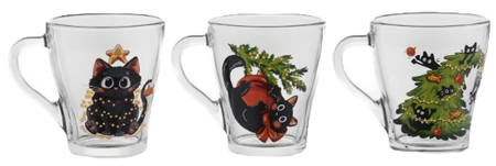 Кружка стеклянная Sima-Land, 250 мл, «Грация. Озорные котики», ассорти Кружка стеклянная Sima-Land, 250 мл, «Грация. Озорные котики», ассорти