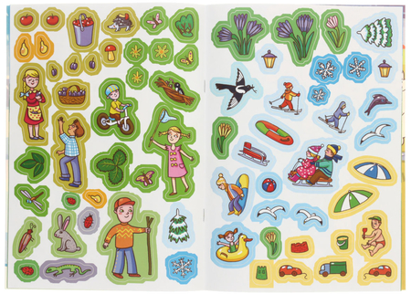 Раскраска с наклейками «Раскрась и наклей», 195*276 мм, 4 л., «Времена года» Раскраска с наклейками «Раскрась и наклей», 195*276 мм, 4 л., «Времена года»