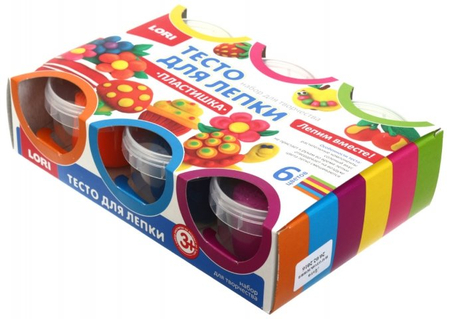 Набор для творчества «Тесто для лепки. Пластишка», 6 цветов*80 г