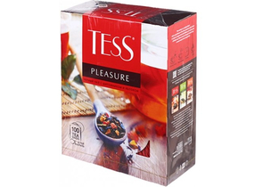 Чай Tess, 150 г, 100 пакетиков, Pleasure, чай черный с шиповником и яблоком