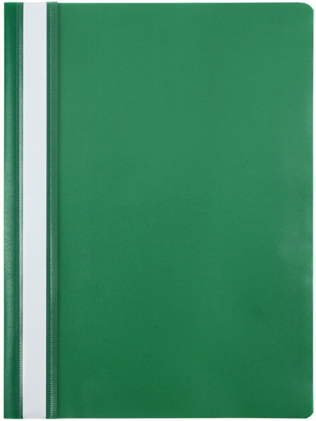 Папка-скоросшиватель пластиковая А4 OfficeSpace, толщина пластика 0,12 мм, зеленая