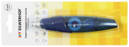 Корректирующий роллер Silwerhof , размер ленты 5 мм*4 м, корпус роллера - ассорти Корректирующий роллер Silwerhof , размер ленты 5 мм*4 м, корпус роллера - ассорти