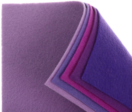 Фетр для рукоделия ArtSpace (оттенки), А4, 5 цветов, 5 л., «оттенки фиолетового»