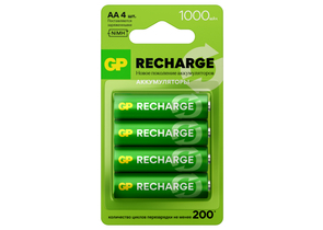 Аккумулятор GP, AA, 1.2V, 1000 mAh (4 шт. в упаковке)