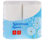 Бумага туалетная OfficeClean, 4 рулона, ширина 90 мм, 30 м, белая