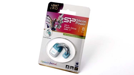 Флэш-накопитель SiliconPower Jewel J07, 8 Gb, корпус бело-бирюзовый