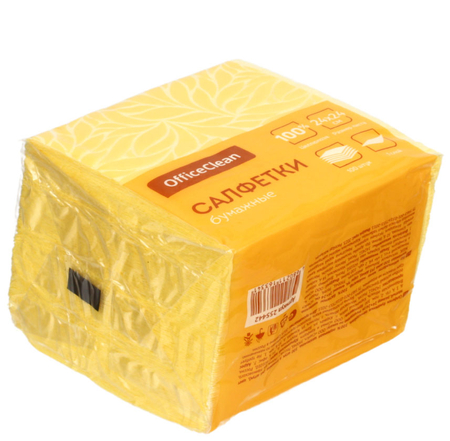 Салфетки сервировочные бумажные OfficeClean, 24*24 см, 100 шт., желтые Салфетки сервировочные бумажные OfficeClean, 24*24 см, 100 шт., желтые