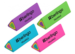 Ластик Berlingo Triangle, 44×15×15 мм, треугольный, ассорти (цена за 1 шт.)